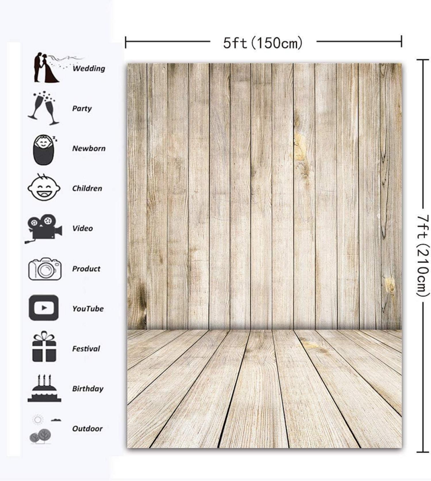 Rustikaler Holztextur Hintergrund Vintage-Stil 1,5x2,1m