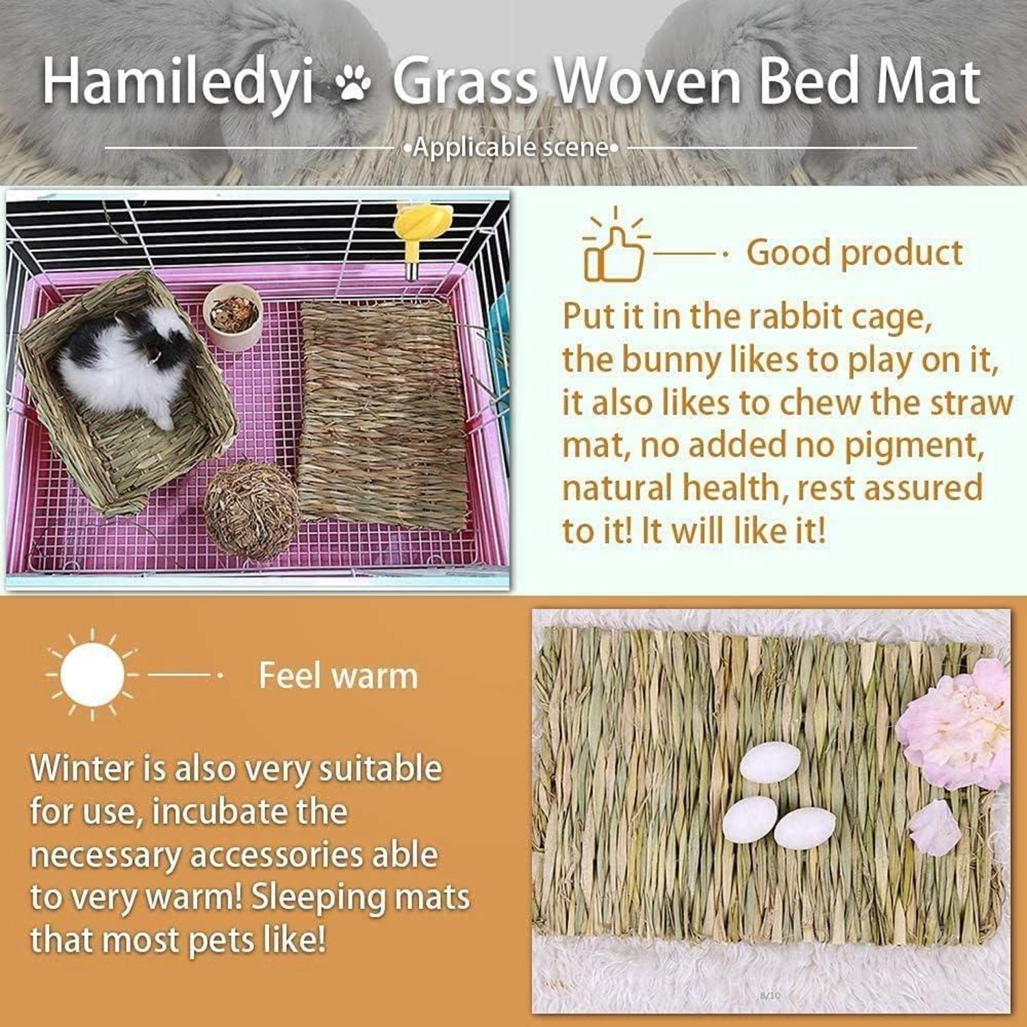 Grasmatte für Kaninchen Kauspielzeug Hamster Katzen 4 Stück