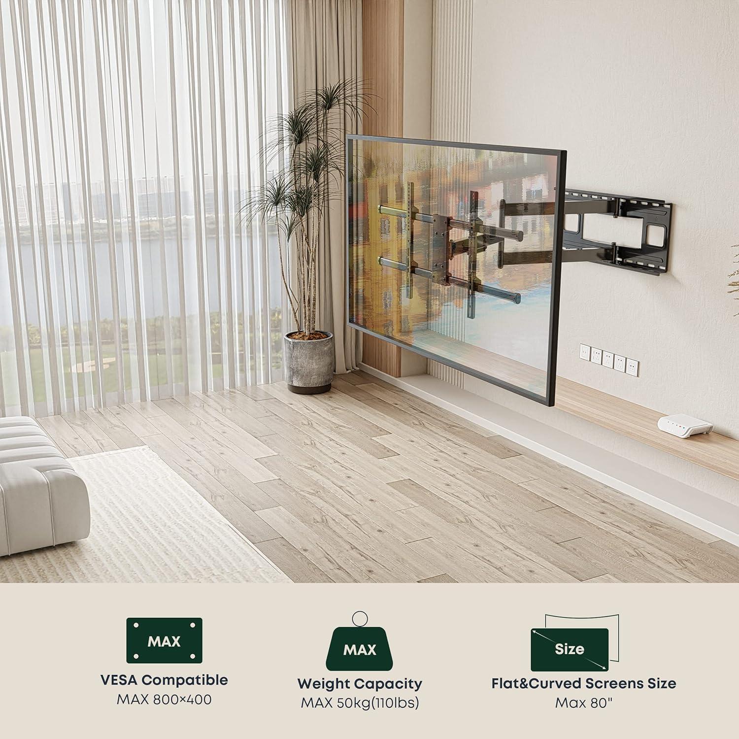 TV Wandhalterung Schwenkbar Neigbar VESA 800x400 43-80 Zoll 50 kg