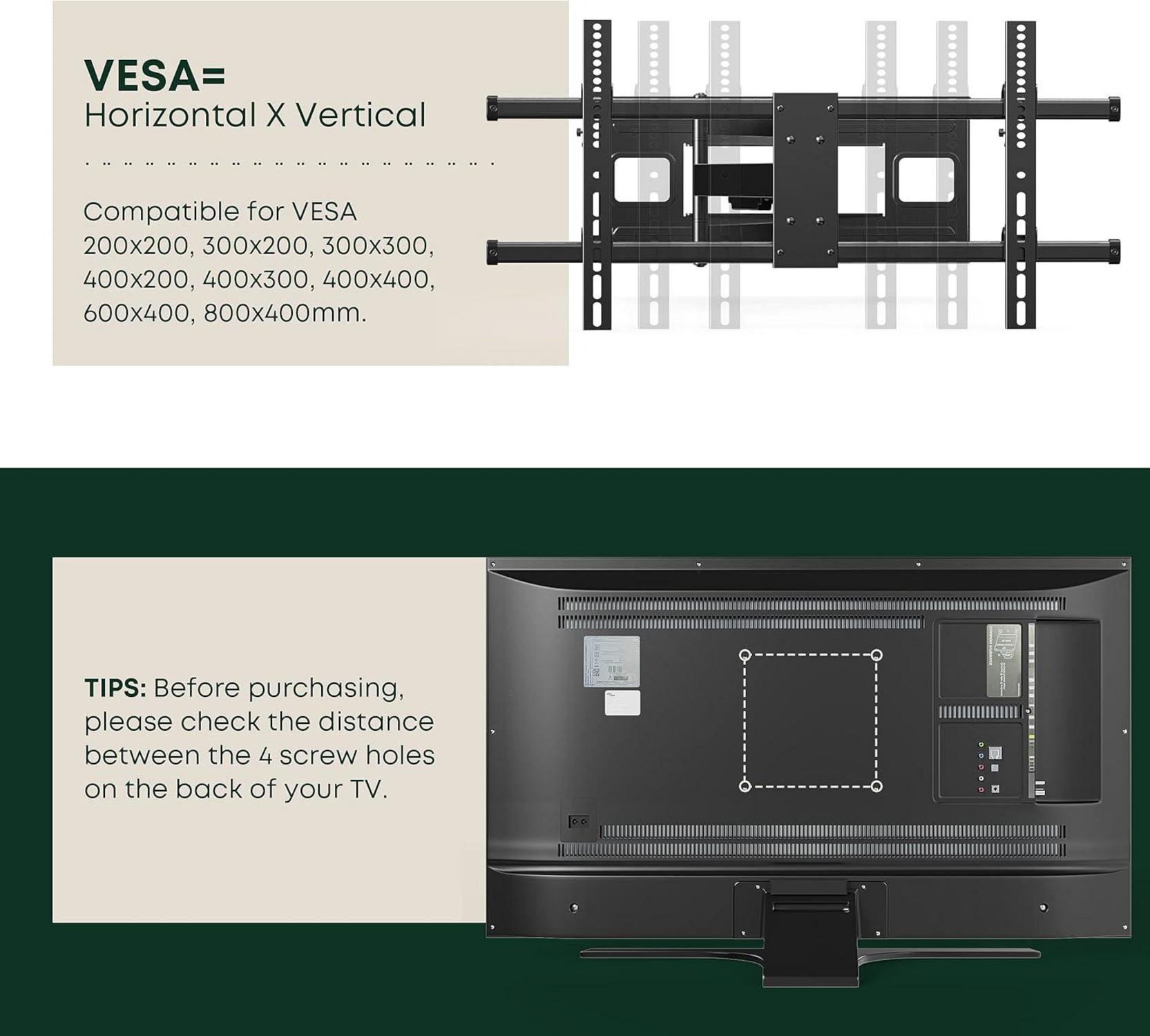 TV Wandhalterung Schwenkbar Neigbar VESA 800x400 43-80 Zoll 50 kg
