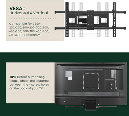 TV Wandhalterung Schwenkbar Neigbar VESA 800x400 43-80 Zoll 50 kg