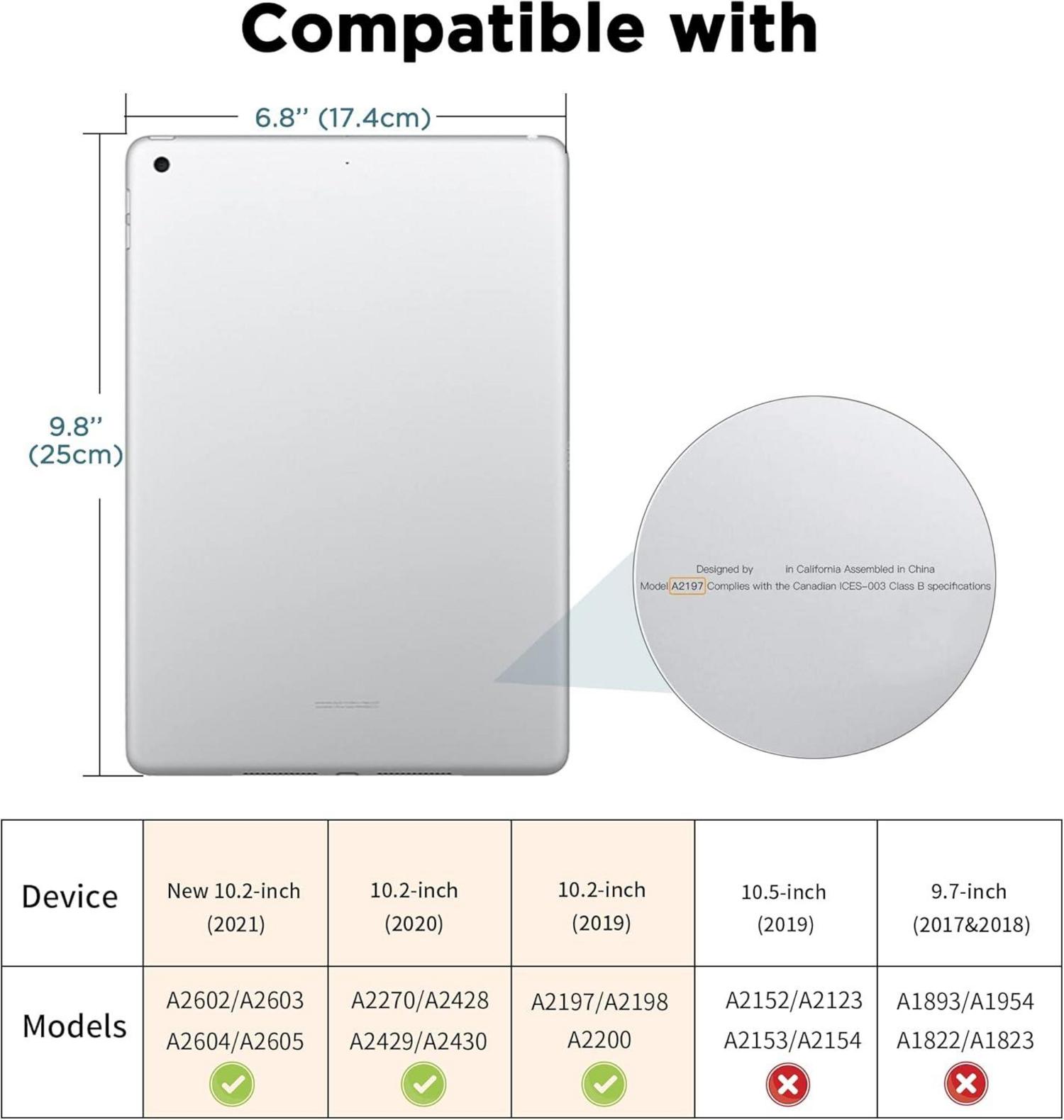 EasyAcc iPad 9/8/7 Gen Hülle 10.2 Zoll 2021 2020 2019