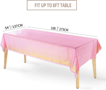 Duocute Rosa Gold Party Tischdecke mit Punkten 137x274cm (4er