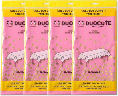 Duocute 4er Set Rosa Gold Party Tischdecke Rechteck 137x274cm