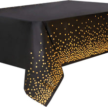 Schwarz Gold Party Tischdecke Rechteck Tisch 137x274cm 4er Pack