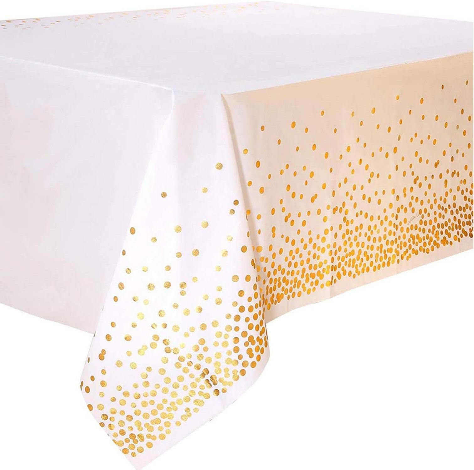 Goldene Punkte Party Tischdecke für alle Anlässe 137 cm x 274 cm (4