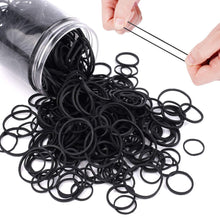 600 Stück Schwarze Elastische Haargummis Gemischte Größe Kein Schaden