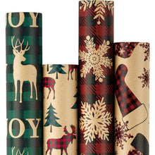 Weihnachtsgeschenkpapier Kraftpapier Rote Grüne Plaids