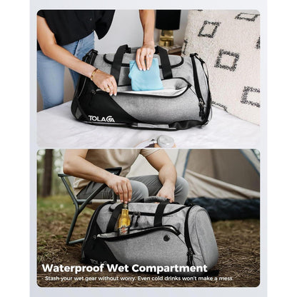Sporttasche 47L Rucksack mit Schuhfach Nassfach Wochen