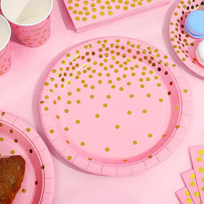 Rosa Gold Partygeschirr Set 99-teilig Bachelorette