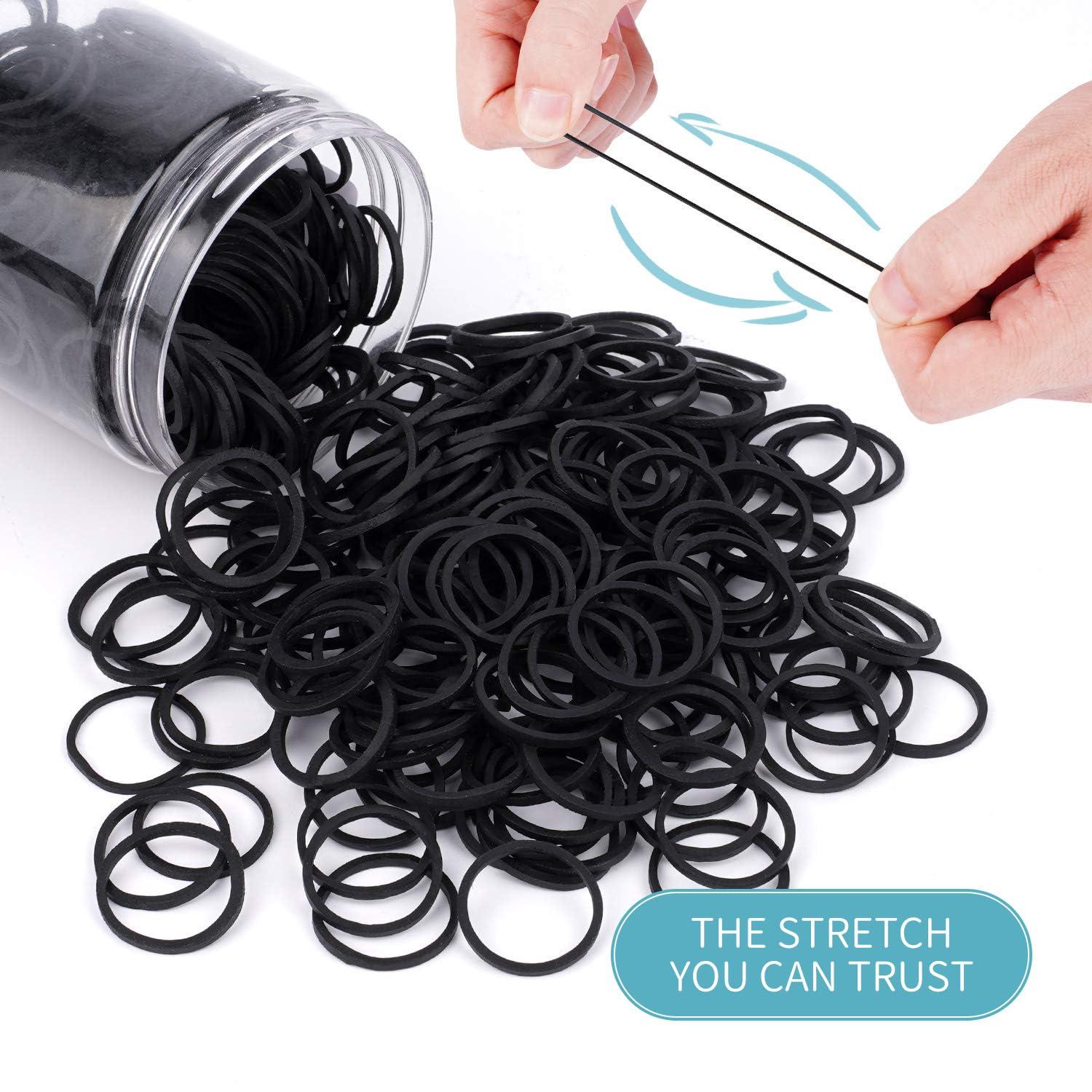 Schwarze Haargummis für Kinder 1.9cm, elastische Pferdeschwanzhalter