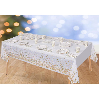 Weiß und Gold Partygeschirr Set