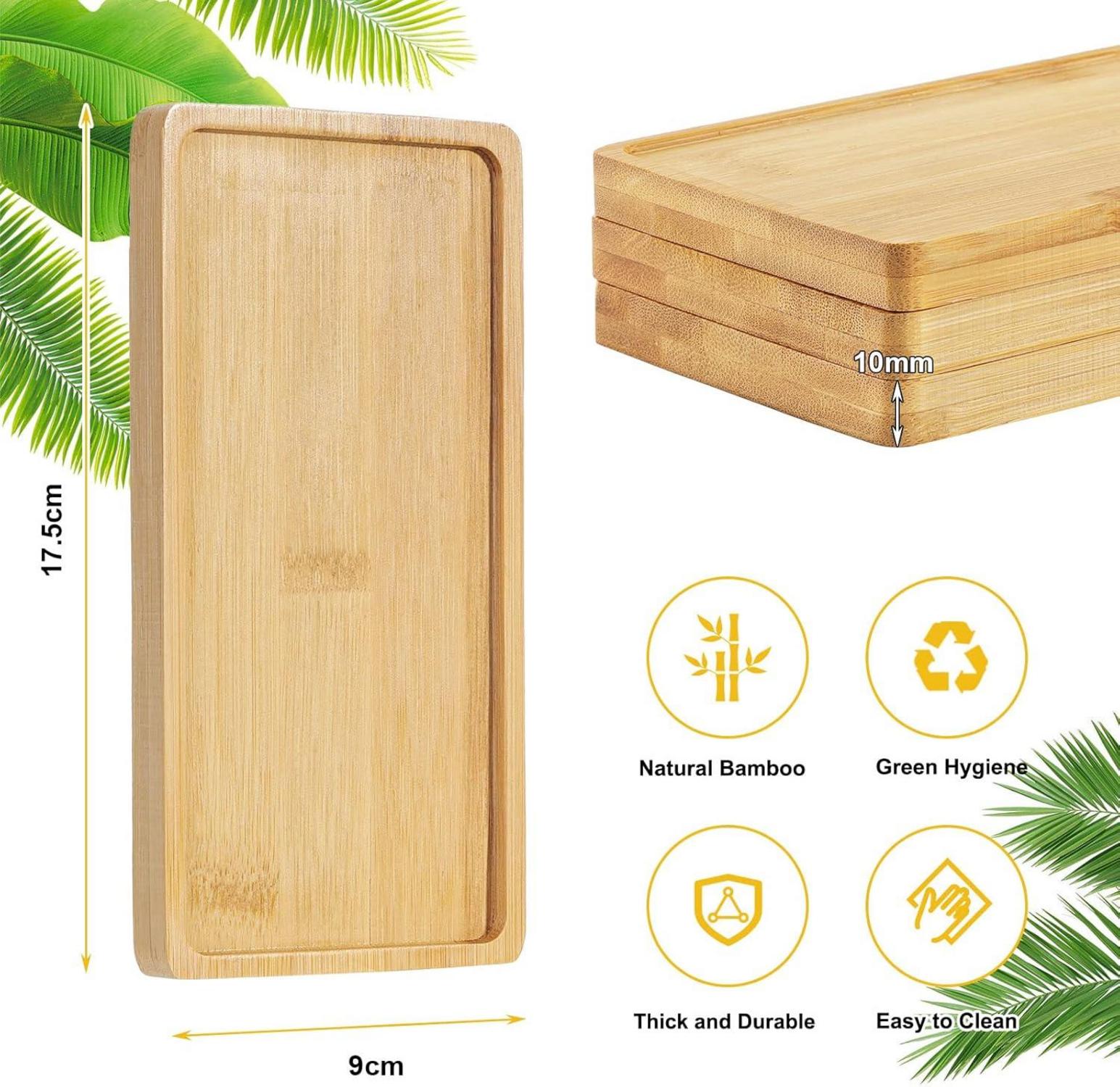 Bambus-Tablett rechteckige Untersetzer Blumentopfhalter