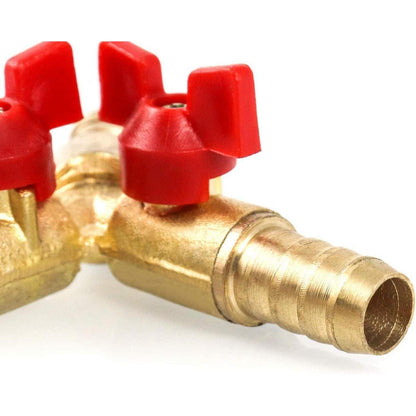 QWORK® 3 Wege Schlauchverbinder Messing 10mm Splitter