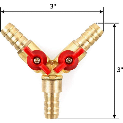 QWORK® 3 Wege Schlauchverbinder Messing 10mm Splitter