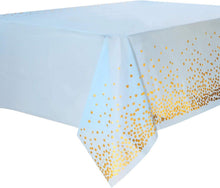 Gold Dot Confetti Party Tischdecke blau 137cm x 274cm (4
