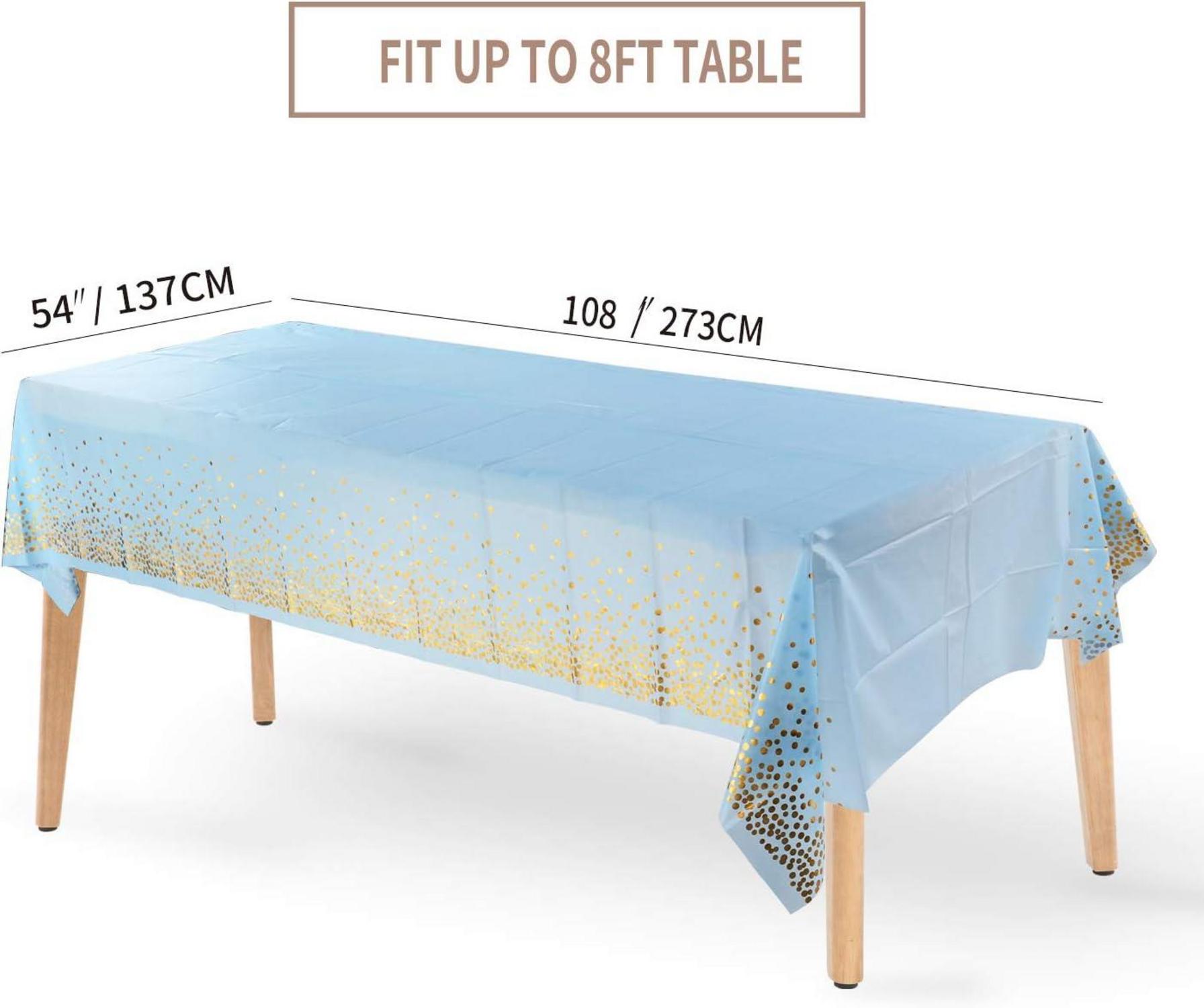 Gold Dot Confetti Party Tischdecke blau 137cm x 274cm (4