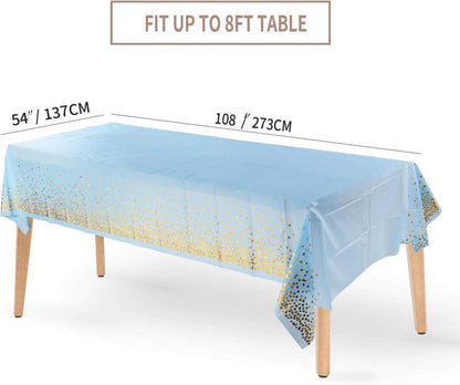 Gold Dot Confetti Party Tischdecke blau 137cm x 274cm (4