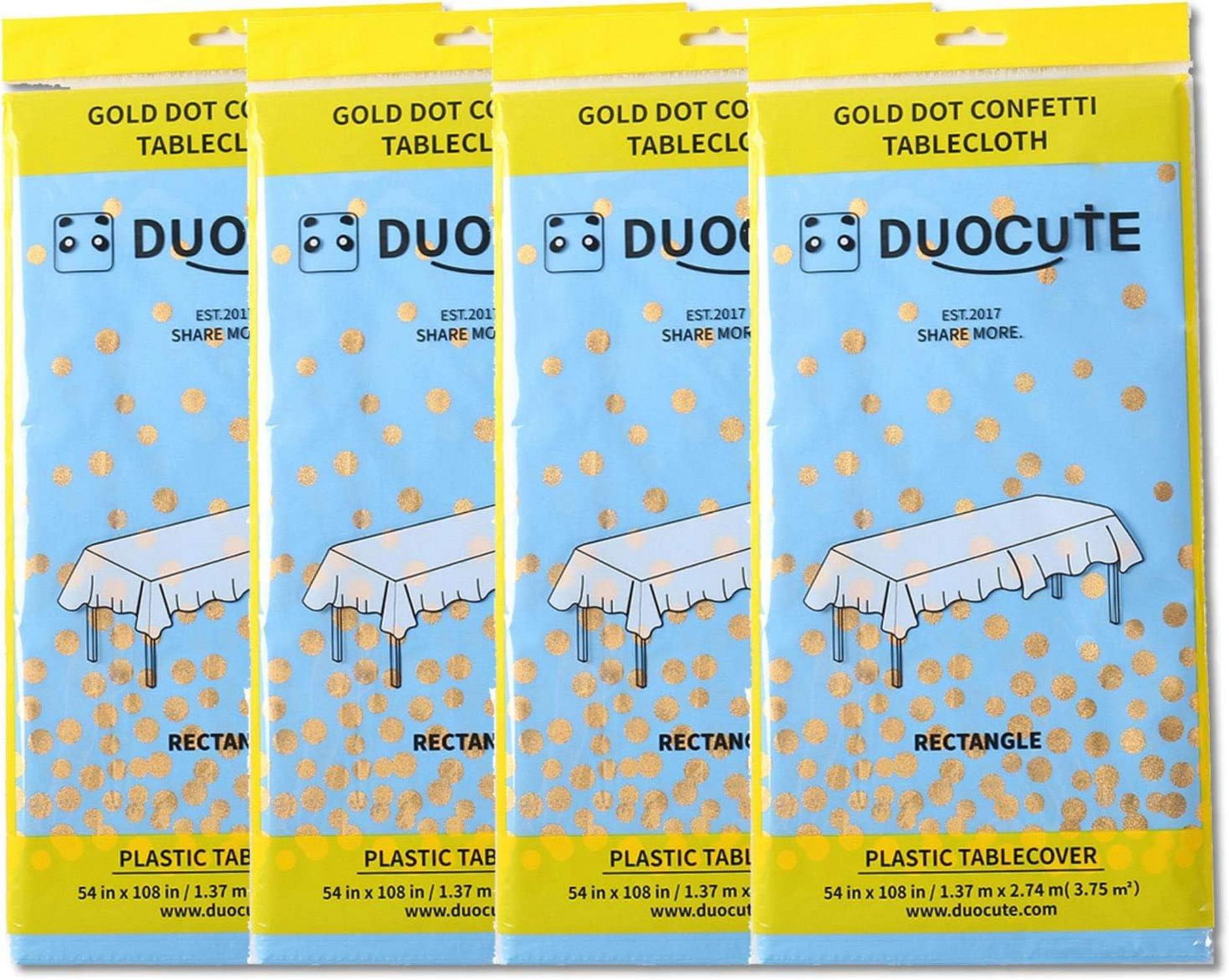 Blau Gold Partytischdecke Rechteck Tisch Geburtstag Baby Shower 137x274cm