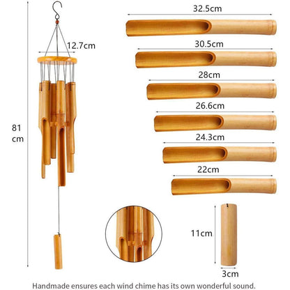 Bambus Windspiel 81cm Groß Garten Terrasse Dekoration