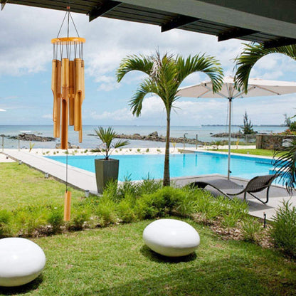 Bambus Windspiel 81cm Groß Garten Terrasse Dekoration