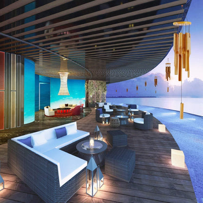 Bambus Windspiel 81cm Groß Garten Terrasse Dekoration