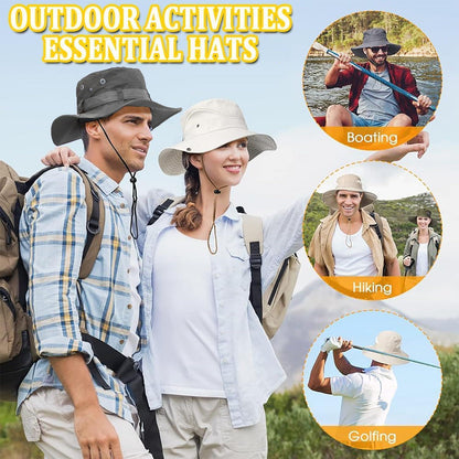 Beige Safari Sonnenhut mit UV-Schutz Anglerhut