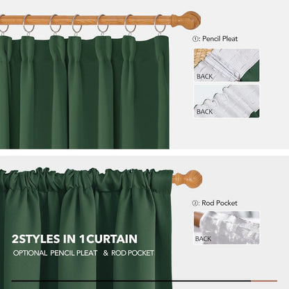 Verdunkelungsvorhänge Waldgrün 2er Set – 240x140 cm