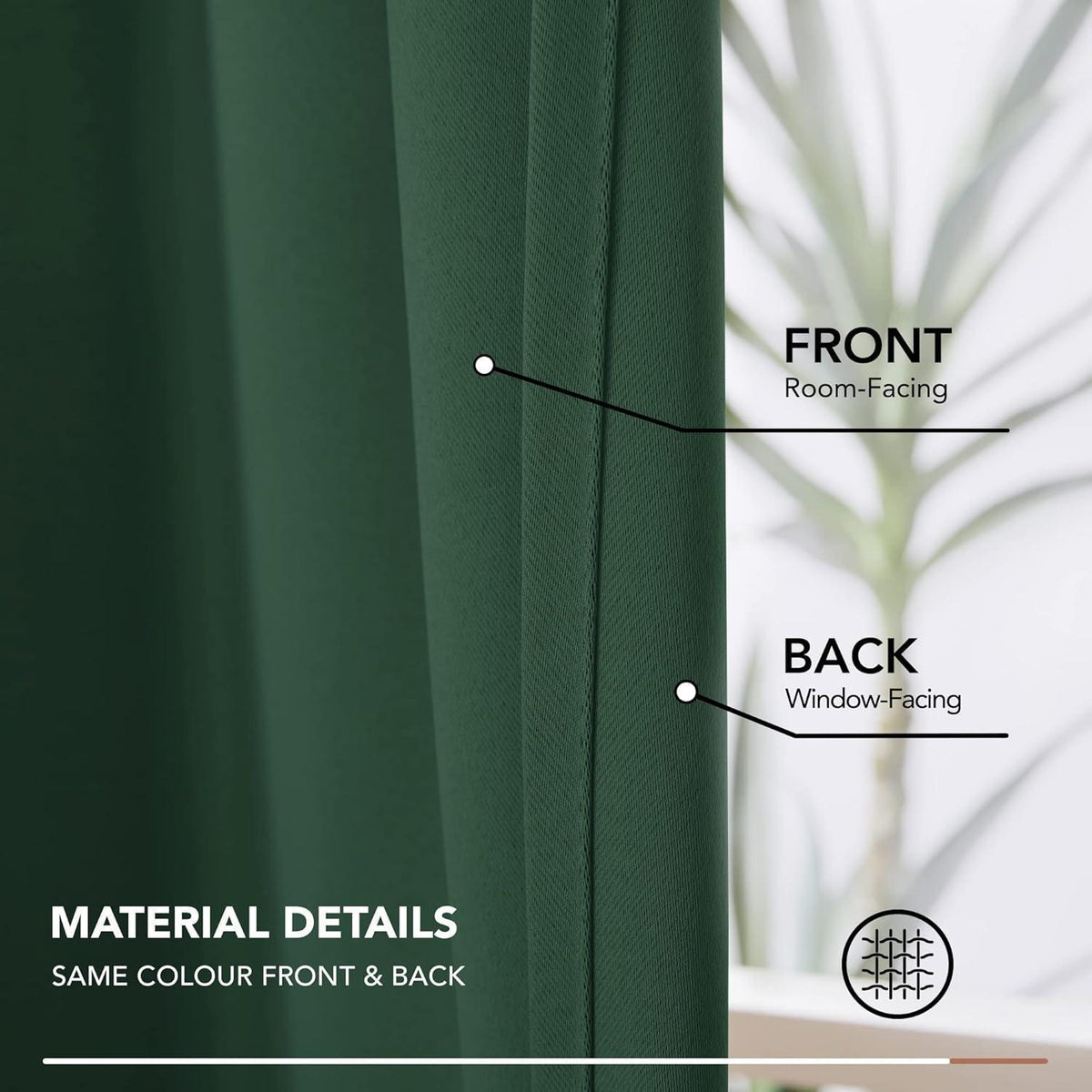 Verdunkelungsvorhänge Waldgrün 2er Set – 240x140 cm