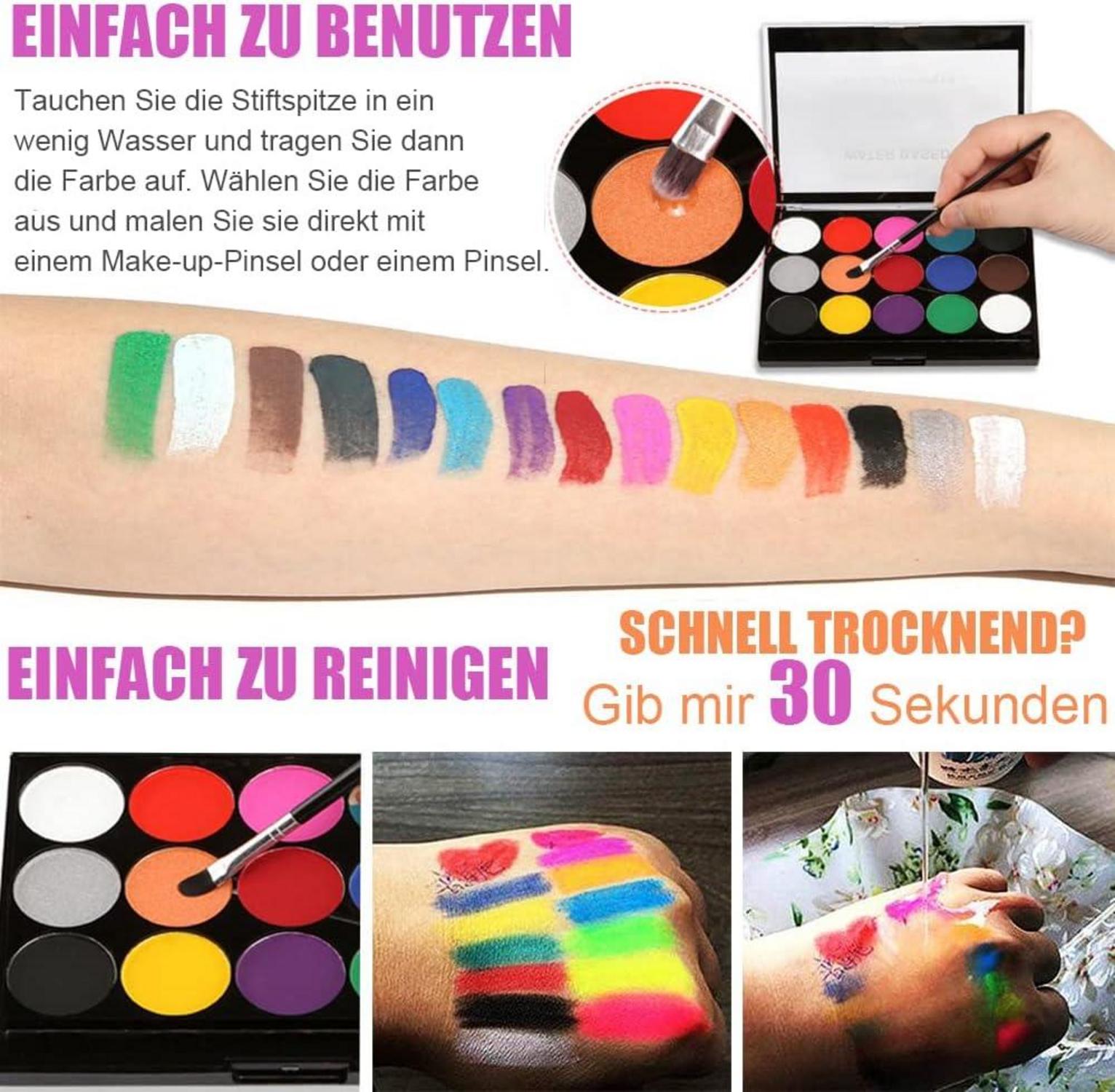 Halloween Kinderschminke Set Face & Body Paint mit Schminkpalette
