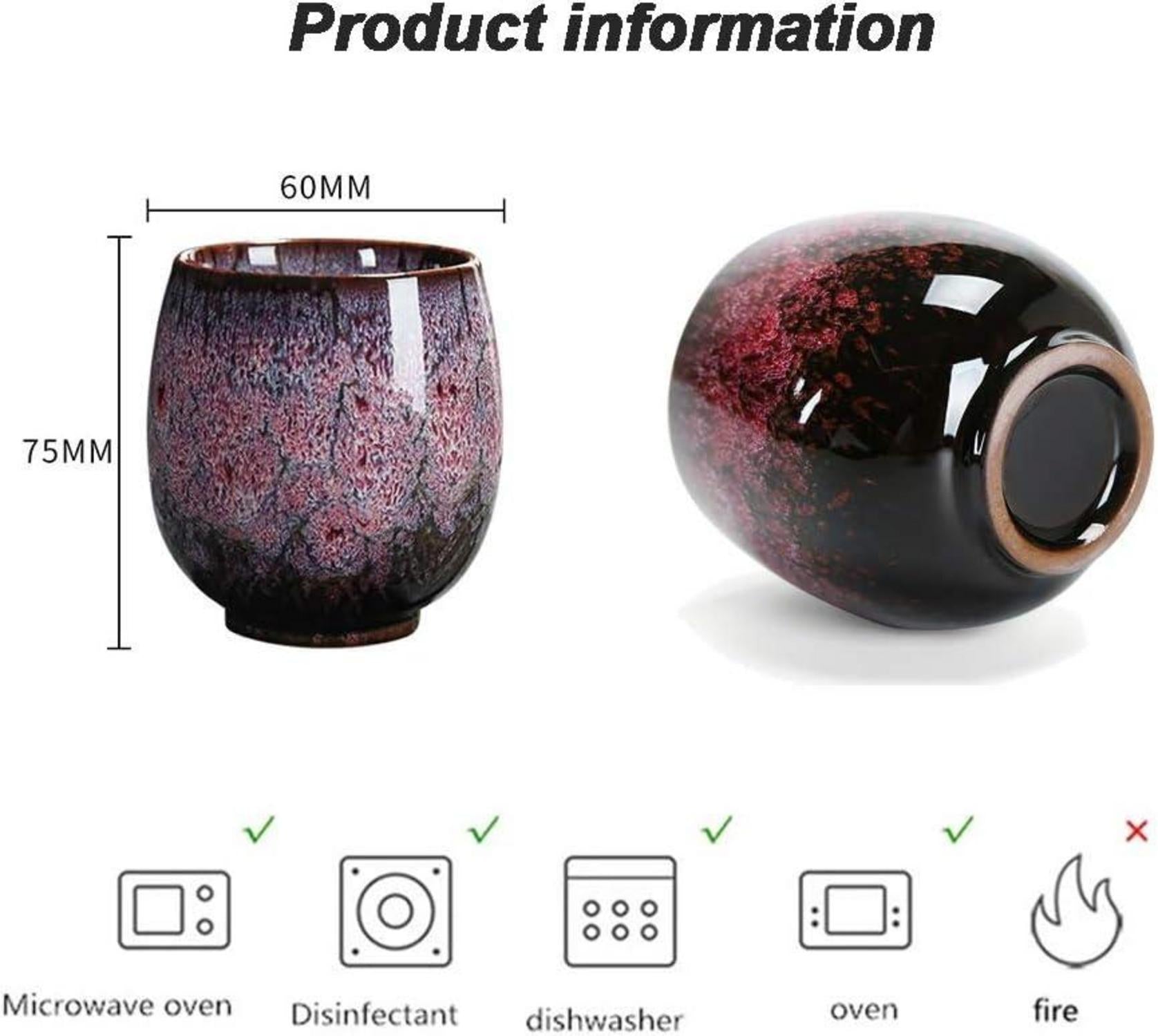 NBCDY Japanische Teetasse 4er-Set Keramik handgefertigt