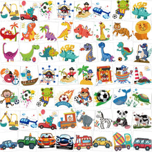 96-teiliges Kinder Tattoo Set mit Piraten, Fußball, Tieren, Fahrzeugen