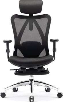 Ergonomischer Bürostuhl mit Fußstütze und Netzrückenlehne