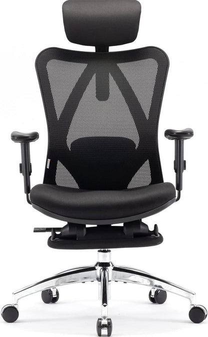Ergonomischer Bürostuhl mit Fußstütze und Netzrückenlehne
