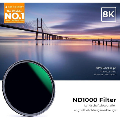 43mm ND1000 Graufilter Slim Neutral 10 Stop Glas Japan