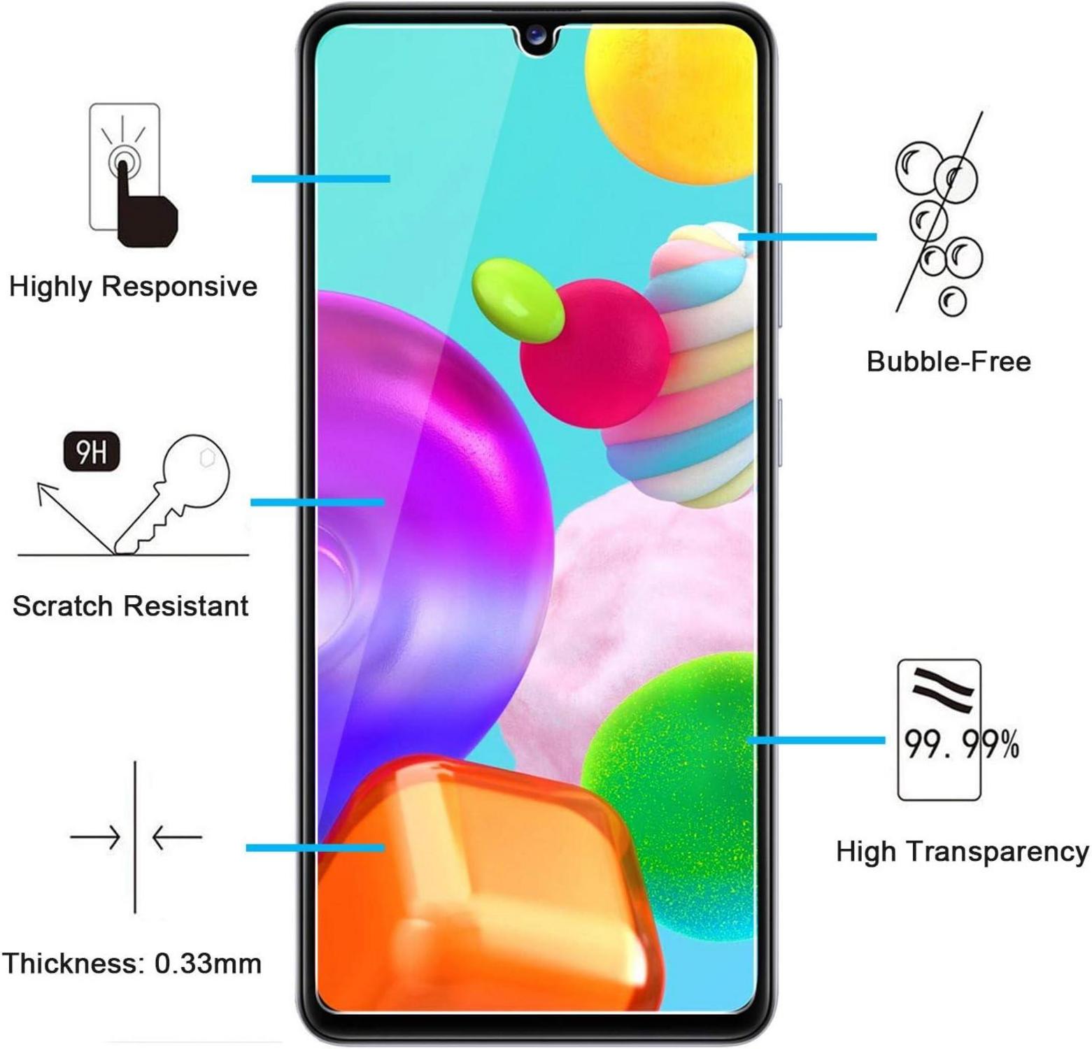 Panzer Schutz Glas Samsung Galaxy A41 9H Härte HD 0.33mm