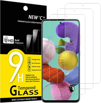 Panzer Schutz Glas Samsung Galaxy A51 3 Stück 9H Härte Klar