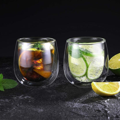 Doppelwandige Latte Macchiato Gläser Set 250ml Borosilikatglas Kaffeetassen 6er