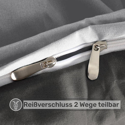 Bettwäsche Microfaser gebürstet 1 Bettbezug 200x200cm + 2