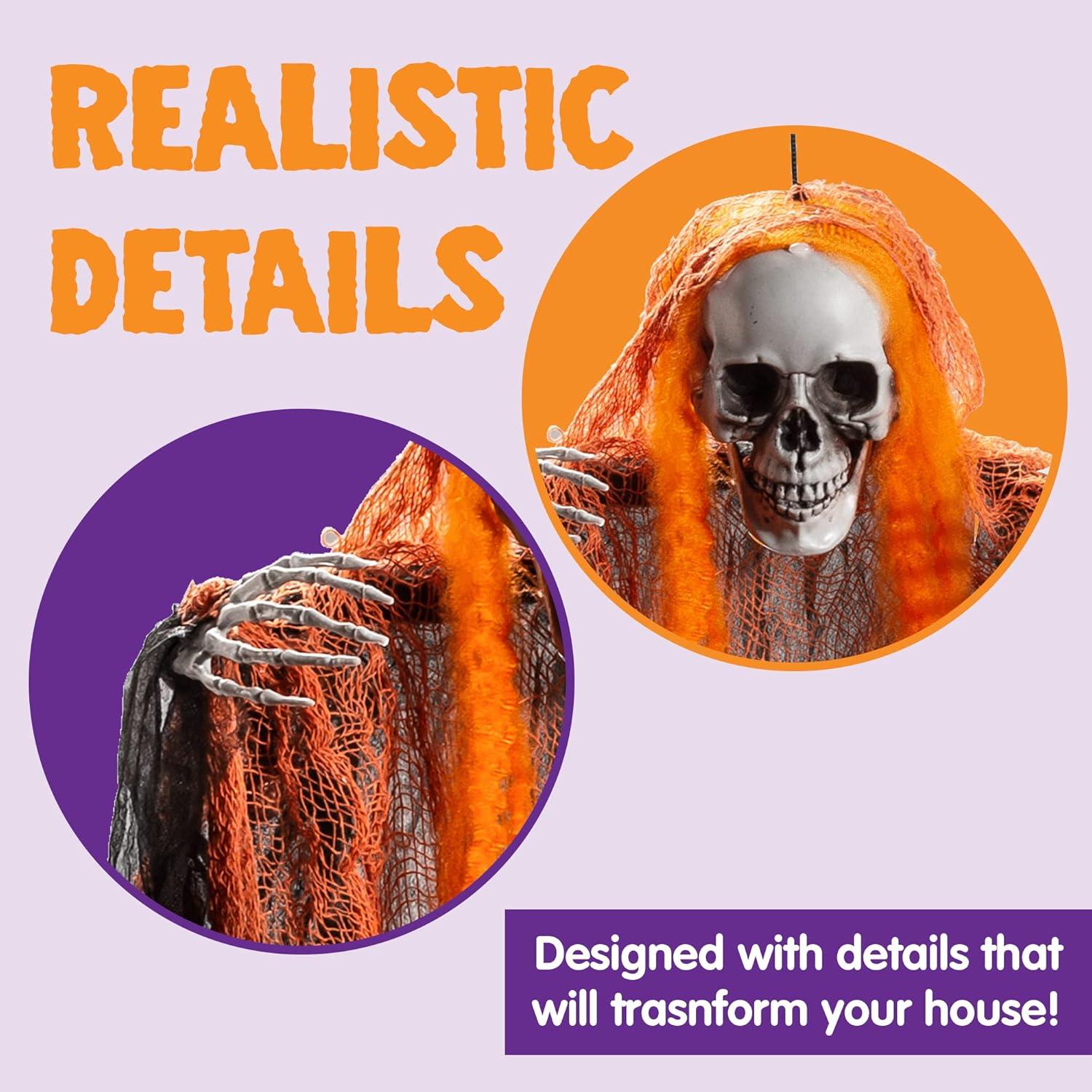Halloween Sensenmann Dekoration Set 3 Stück 90 cm Gruselige Hängedeko