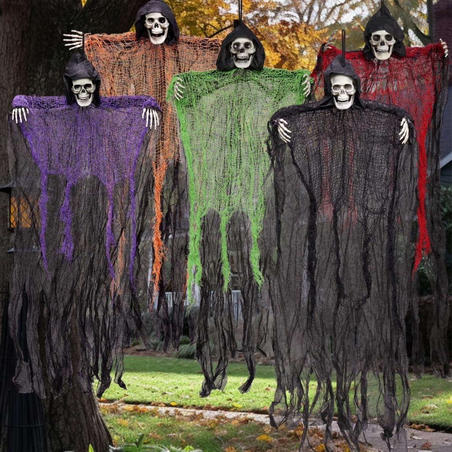 Halloween Sensenmänner 70,1 cm 5er Set Skelett Geister Außen Innen Spukhaus