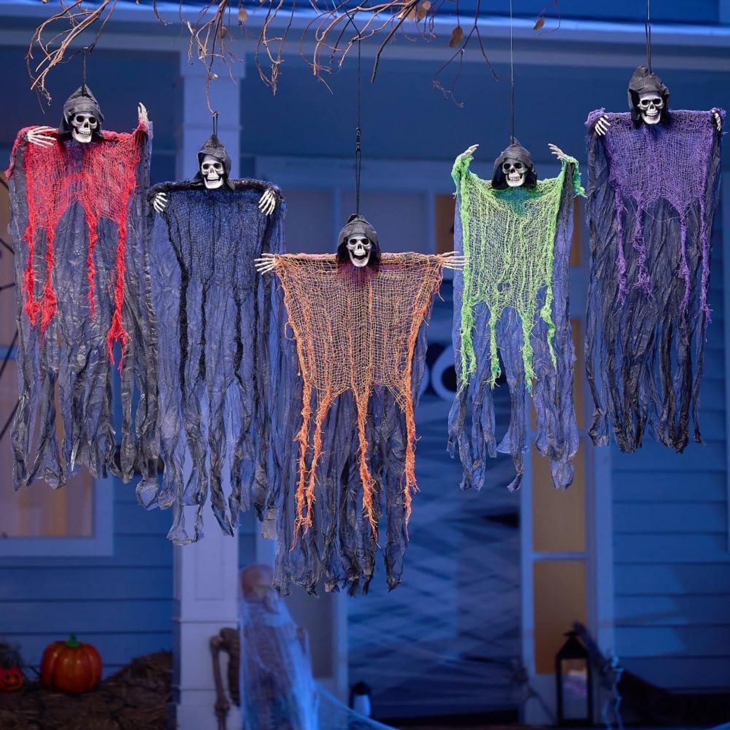 JOYIN Halloween Sensenmänner 5er Set 70,1 cm Skelett Geister für Innen- und Außendekoration