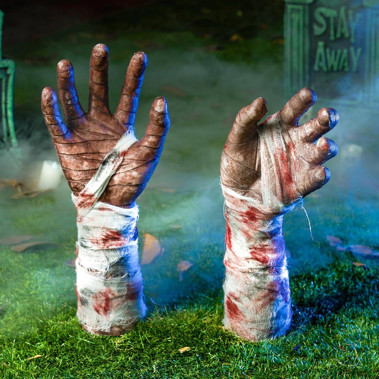 Halloween Zombie-Arme Rasenpfähle Friedhof Dekor Gruselige Außendeko