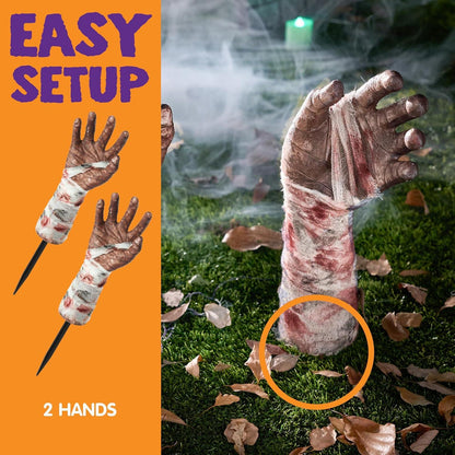 Halloween Zombie-Arme Rasenpfähle Friedhof Dekor Gruselige Außendeko