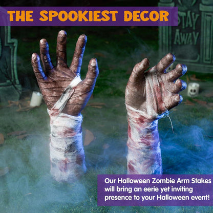 JOYIN Halloween Zombie-Arme Rasenpfähle 33 cm gruseliges Friedhofdekor
