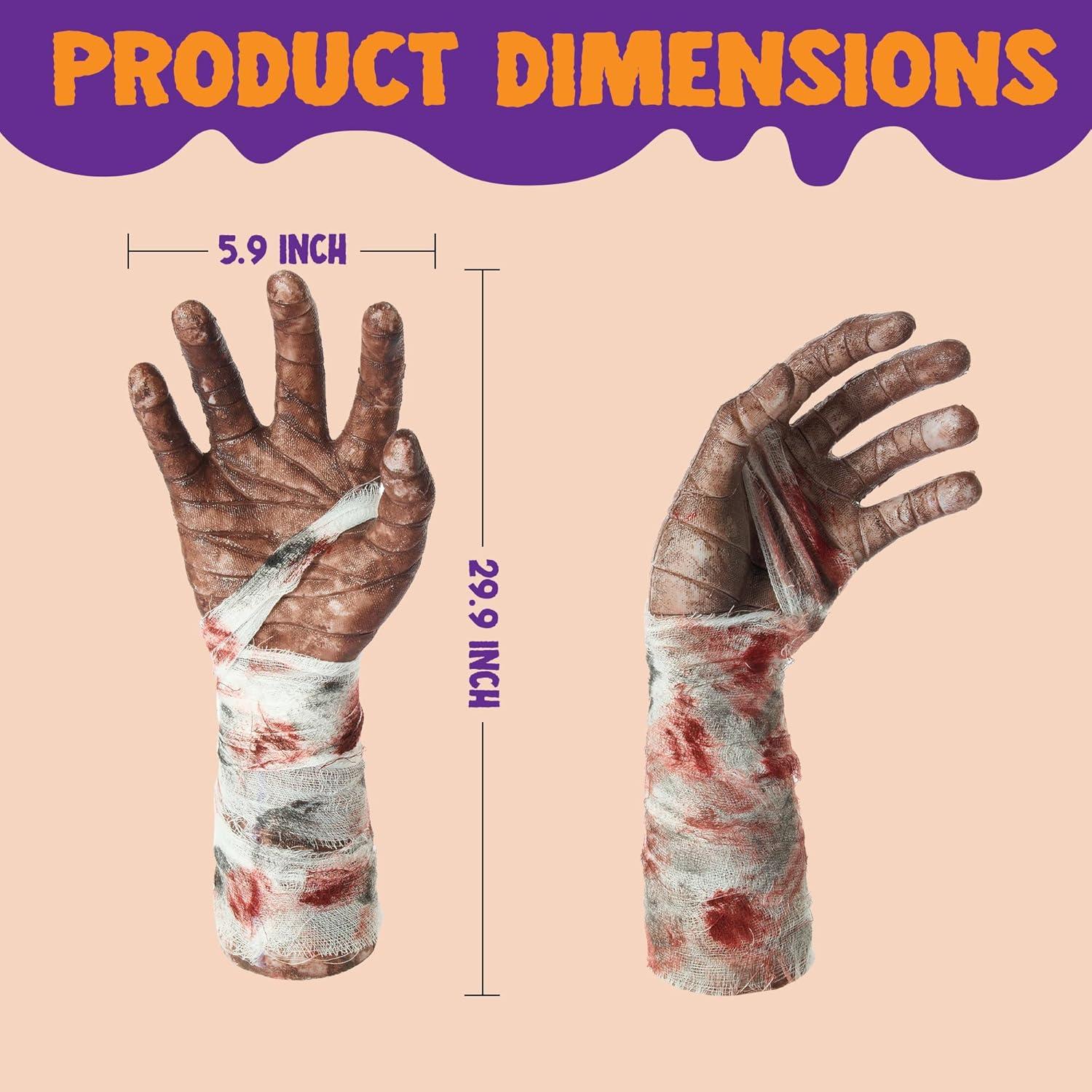 Halloween Zombie-Arme Rasenpfähle Friedhof Deko 33cm PvC