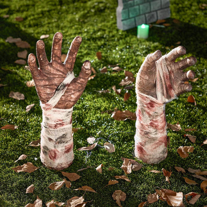 Halloween Zombie-Arme Rasenpfähle Friedhof Deko 33cm PvC