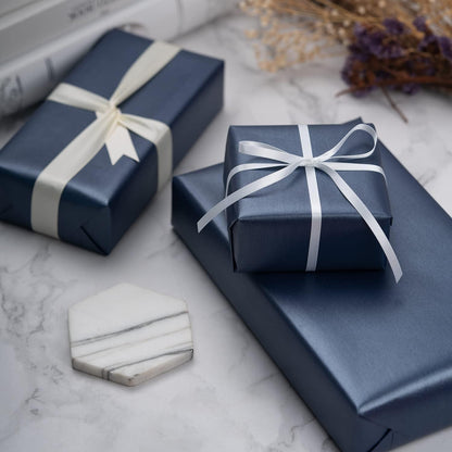 Navy Matte Geschenkpapier - Einfarbiges Perlglanzpapier - 76