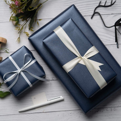 Navy Matte Geschenkpapier - Einfarbiges Perlglanzpapier - 76