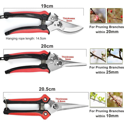 Professionelles Gartenschere Set rostfreier Stahl 3 Stück